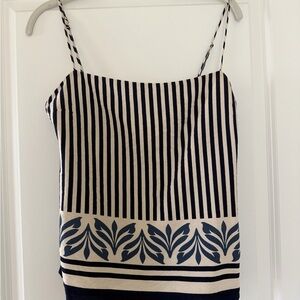 Abercrombie Striped Navy and Cream Women's Top